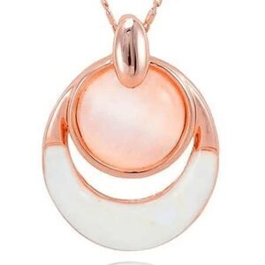 Ladies Pink and White Rose Gold Necklace